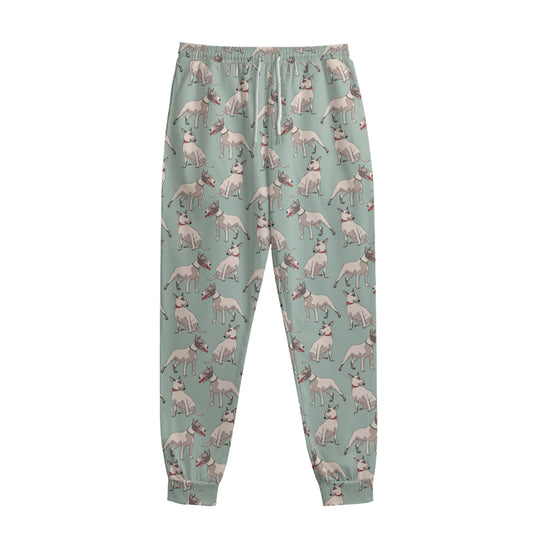 Laurel Green Bull Terrier Pattern Print Sweatpants