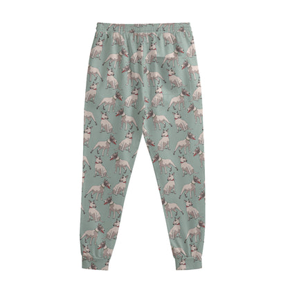 Laurel Green Bull Terrier Pattern Print Sweatpants