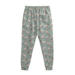 Laurel Green Bull Terrier Pattern Print Sweatpants