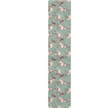 Laurel Green Bull Terrier Pattern Print Table Runner