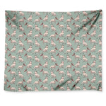Laurel Green Bull Terrier Pattern Print Tapestry