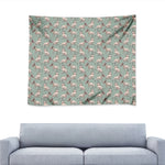 Laurel Green Bull Terrier Pattern Print Tapestry