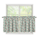 Laurel Green Bull Terrier Pattern Print Tier Curtains