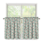 Laurel Green Bull Terrier Pattern Print Tier Curtains