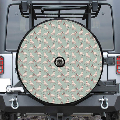 Laurel Green Bull Terrier Pattern Print Tire Cover With Camera Hole