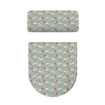 Laurel Green Bull Terrier Pattern Print Toilet Lid And Tank Cover Set