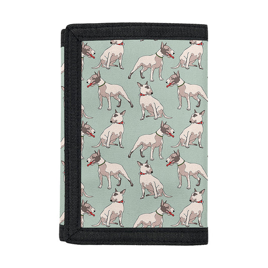 Laurel Green Bull Terrier Pattern Print Trifold Wallet