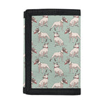 Laurel Green Bull Terrier Pattern Print Trifold Wallet