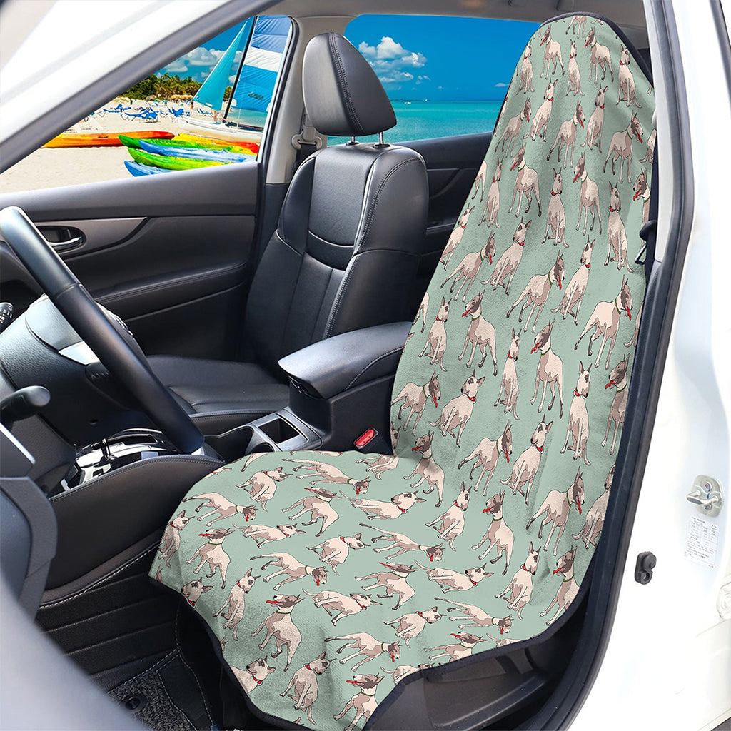 Laurel Green Bull Terrier Pattern Print Waterproof Car Seat Cover
