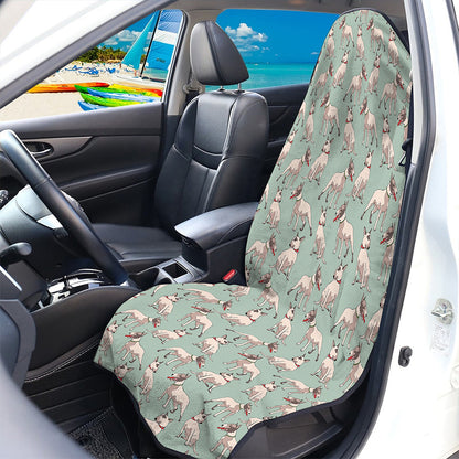Laurel Green Bull Terrier Pattern Print Waterproof Car Seat Cover