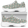 Laurel Green Bull Terrier Pattern Print White Chunky Shoes