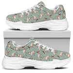 Laurel Green Bull Terrier Pattern Print White Chunky Shoes