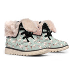 Laurel Green Bull Terrier Pattern Print Winter Boots