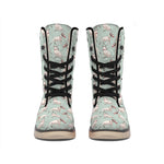 Laurel Green Bull Terrier Pattern Print Winter Boots