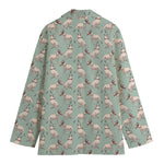 Laurel Green Bull Terrier Pattern Print Women's Blazer
