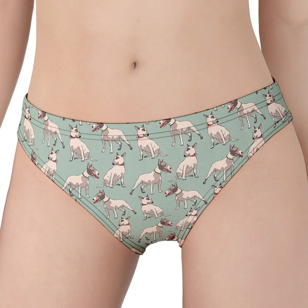 Laurel Green Bull Terrier Pattern Print Women's Panties