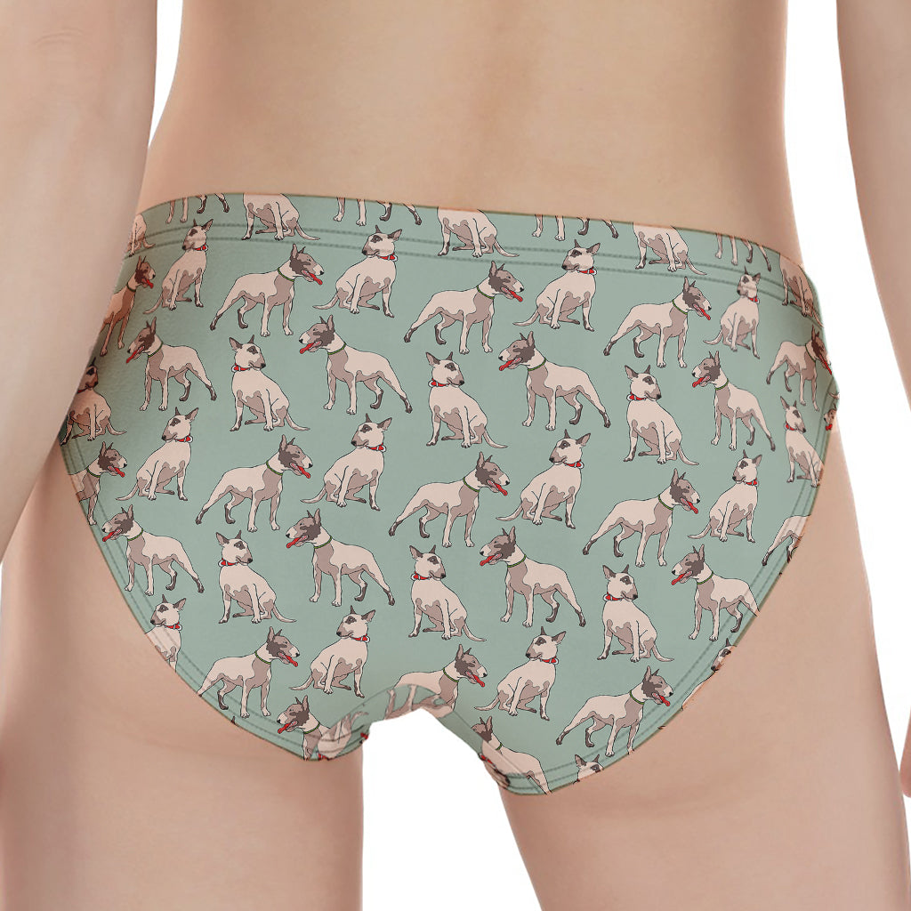 Laurel Green Bull Terrier Pattern Print Women's Panties