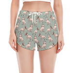 Laurel Green Bull Terrier Pattern Print Women's Split Running Shorts