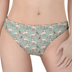 Laurel Green Bull Terrier Pattern Print Women's Thong