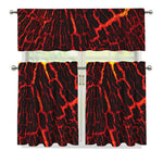 Lava Burning Print 3 Piece Kitchen Curtains