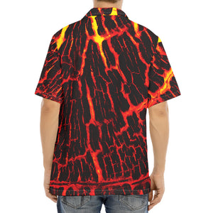 Lava Burning Print Aloha Shirt