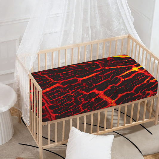 Lava Burning Print Baby Crib Sheet
