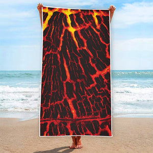 Lava Burning Print Beach Towel