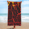 Lava Burning Print Beach Towel