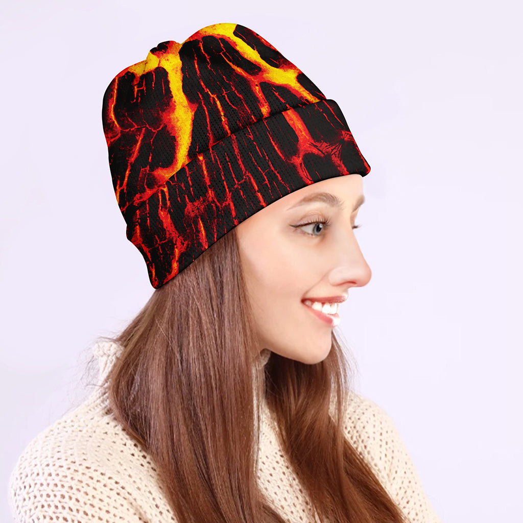 Lava Burning Print Beanie