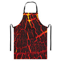 Lava Burning Print Bib Apron With Pocket