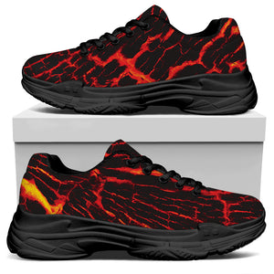 Lava Burning Print Black Chunky Shoes