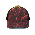 Lava Burning Print Black Mesh Trucker Hat