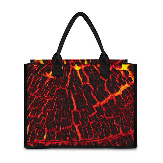 Lava Burning Print Canvas Tote Bag