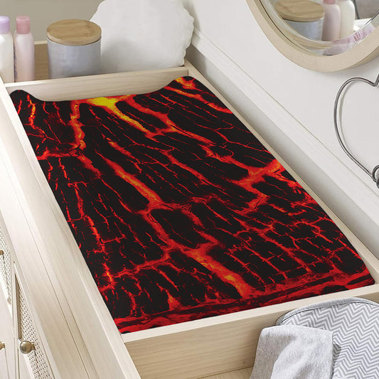 Lava Burning Print Changing Pad Cover