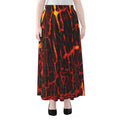 Lava Burning Print Chiffon Maxi Skirt