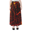 Lava Burning Print Chiffon Maxi Skirt