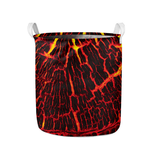 Lava Burning Print Collapsible Laundry Basket