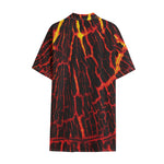 Lava Burning Print Cotton Hawaiian Shirt