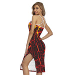 Lava Burning Print Cross Back Cami Dress