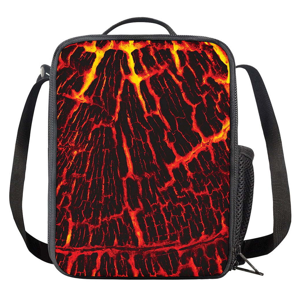 Lava Burning Print Crossbody Lunch Bag