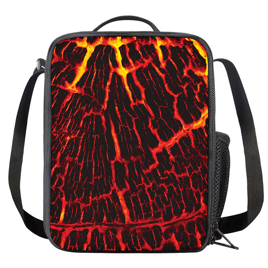 Lava Burning Print Crossbody Lunch Bag