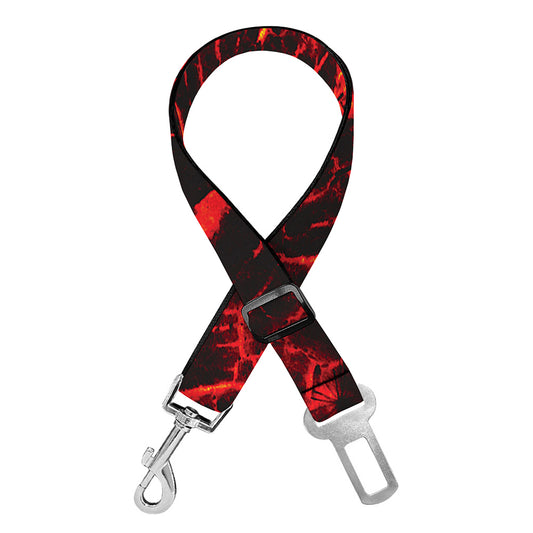 Lava Burning Print Dog Seat Belt
