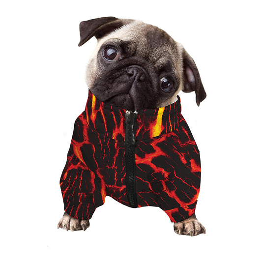 Lava Burning Print Dog Zip Up Jacket