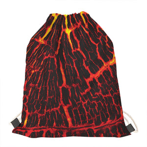 Lava Burning Print Drawstring Bag