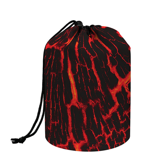 Lava Burning Print Drawstring Makeup Bag