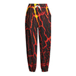 Lava Burning Print Fleece Lined Knit Pants