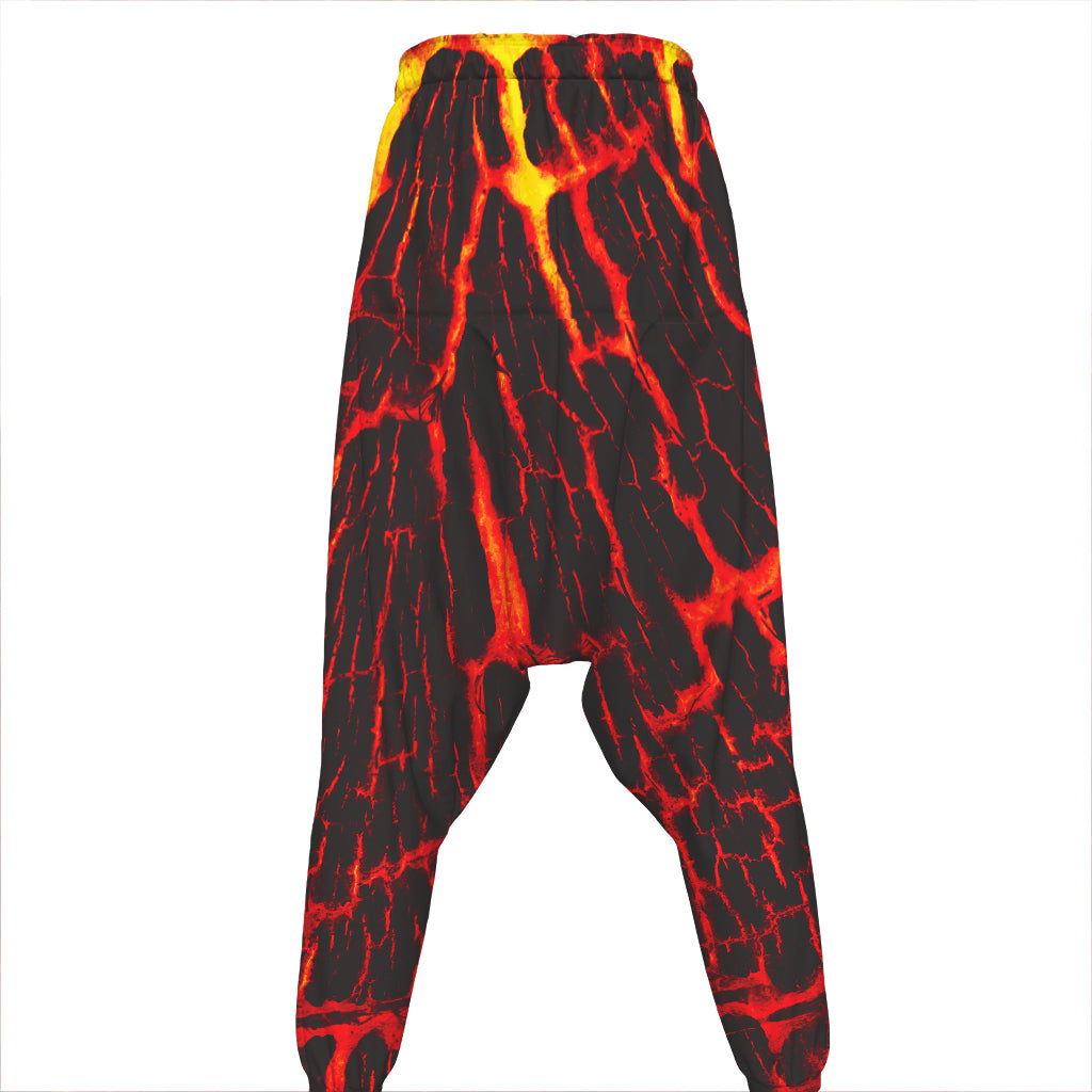 Lava Burning Print Hammer Pants