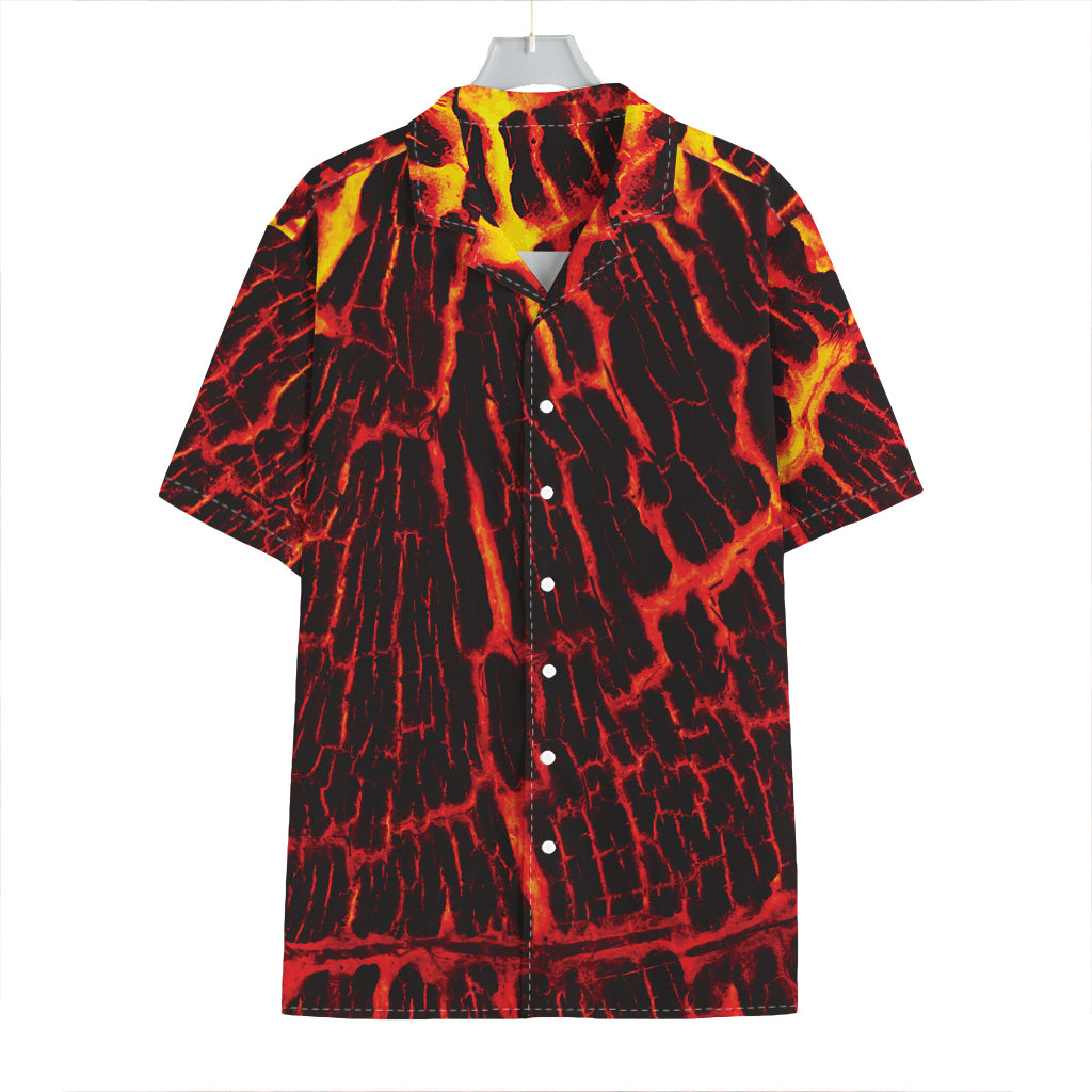 Lava Burning Print Hawaiian Shirt