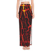 Lava Burning Print High Slit Maxi Skirt