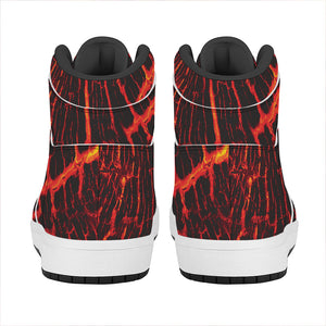 Lava Burning Print High Top Leather Sneakers